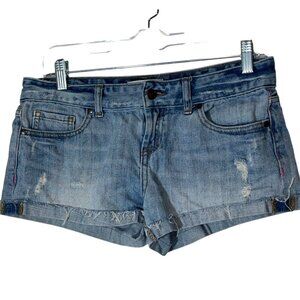 Y2K Victorias Secret Denim Cut Off Jean Micro Shorts Size 4 Blue Womens